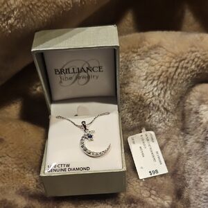 Silver Crescent Moon Necklace